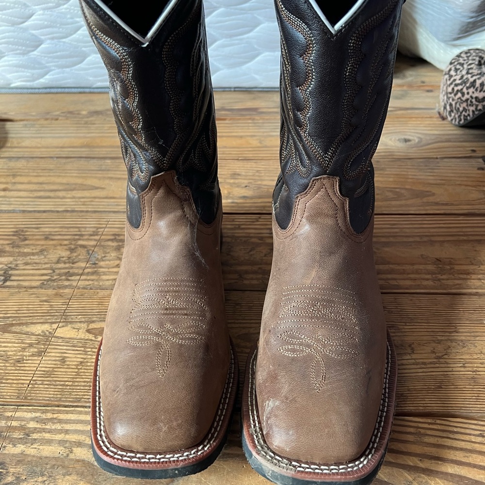 Laredo Two-Tone Brown and Black Western Boots
